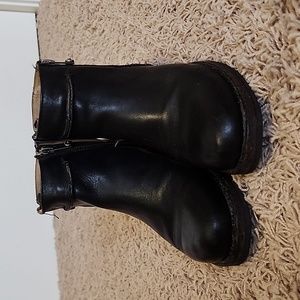 Black Leather Frye Boots